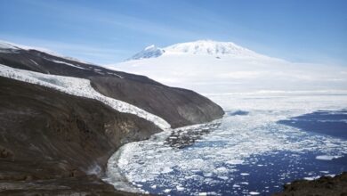 Ученые восхитились извергающим золото вулканом на юге Антарктиды